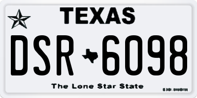 TX license plate DSR6098