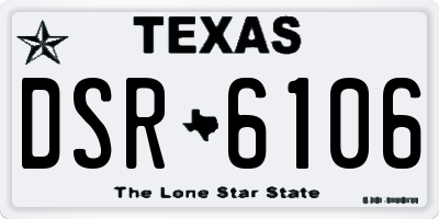 TX license plate DSR6106