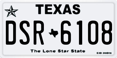 TX license plate DSR6108