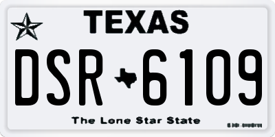 TX license plate DSR6109