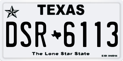 TX license plate DSR6113