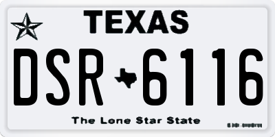 TX license plate DSR6116