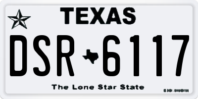 TX license plate DSR6117