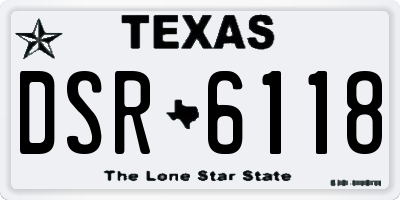 TX license plate DSR6118