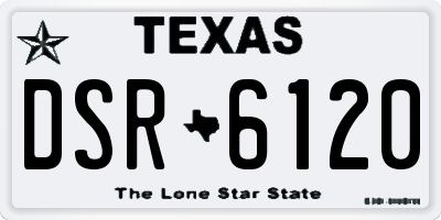 TX license plate DSR6120