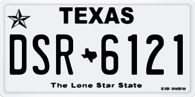 TX license plate DSR6121
