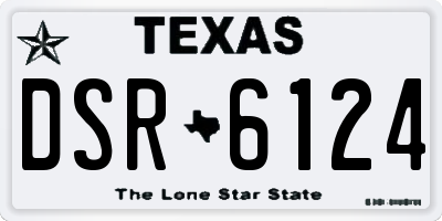 TX license plate DSR6124