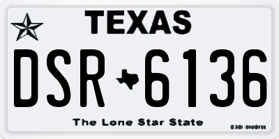 TX license plate DSR6136