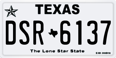 TX license plate DSR6137