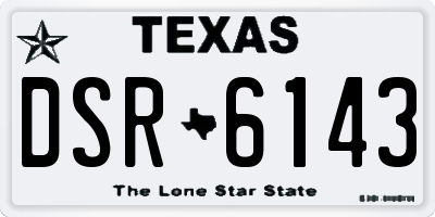 TX license plate DSR6143