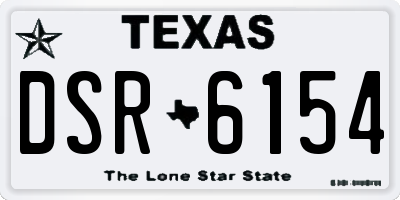TX license plate DSR6154