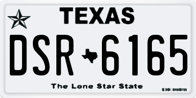 TX license plate DSR6165