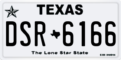 TX license plate DSR6166