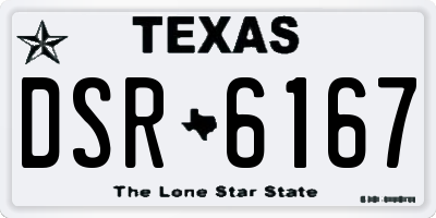 TX license plate DSR6167