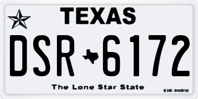 TX license plate DSR6172