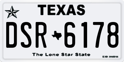 TX license plate DSR6178