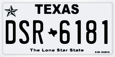 TX license plate DSR6181