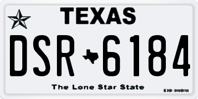 TX license plate DSR6184