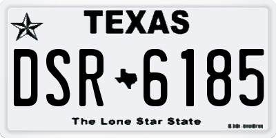 TX license plate DSR6185