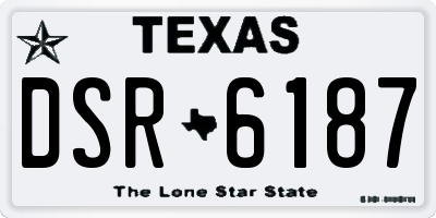 TX license plate DSR6187