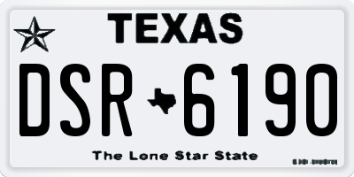 TX license plate DSR6190