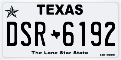 TX license plate DSR6192