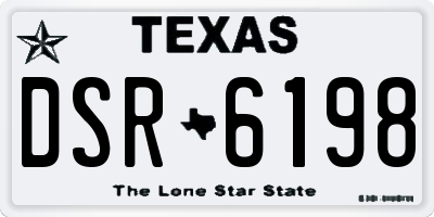 TX license plate DSR6198