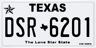 TX license plate DSR6201