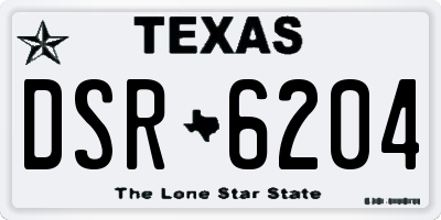 TX license plate DSR6204