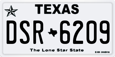 TX license plate DSR6209