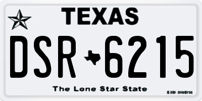TX license plate DSR6215