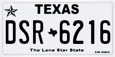 TX license plate DSR6216