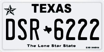 TX license plate DSR6222