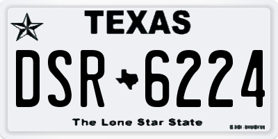 TX license plate DSR6224