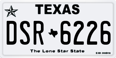 TX license plate DSR6226
