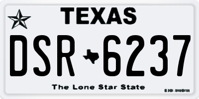 TX license plate DSR6237