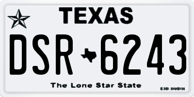 TX license plate DSR6243