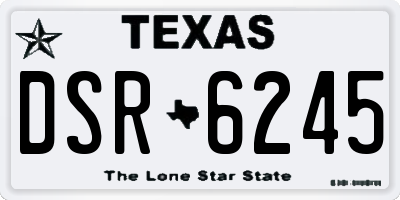 TX license plate DSR6245