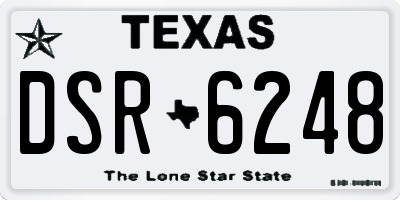 TX license plate DSR6248