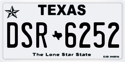 TX license plate DSR6252