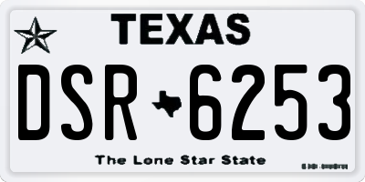 TX license plate DSR6253