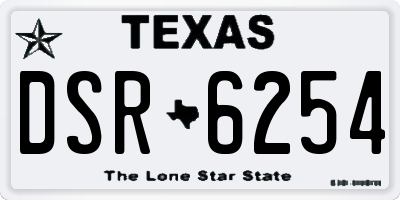 TX license plate DSR6254