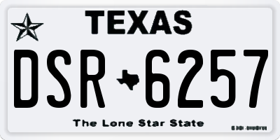 TX license plate DSR6257