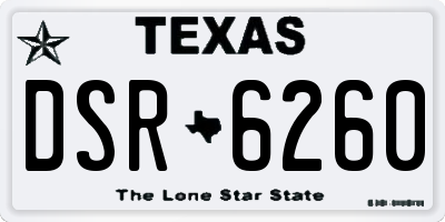TX license plate DSR6260