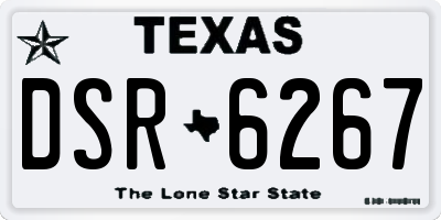 TX license plate DSR6267
