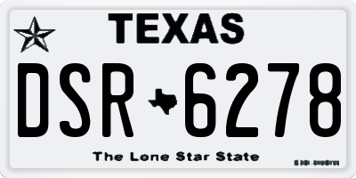 TX license plate DSR6278