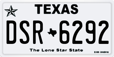 TX license plate DSR6292