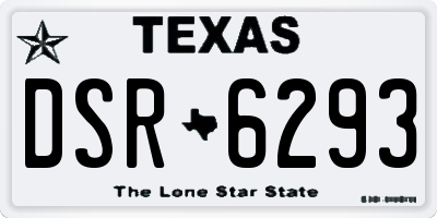 TX license plate DSR6293