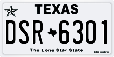 TX license plate DSR6301