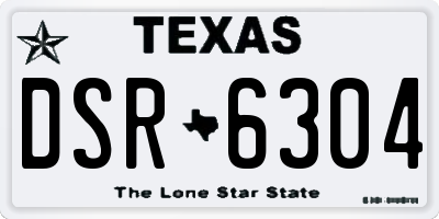 TX license plate DSR6304
